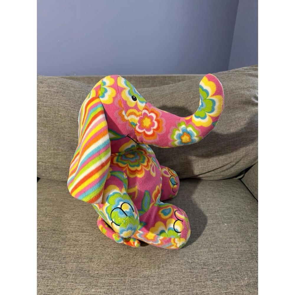 Melissa & Doug Elephant Plush 16” Multicolored Flower Print Beeposh